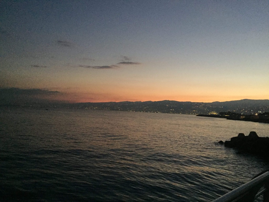 Beirut coastal sea sunset